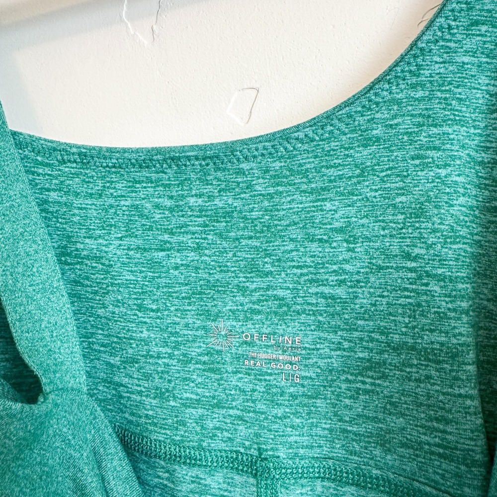 OFFLINE Aerie | Hugger Asymmetrical Athletic Dress Skort, Moulant Green | Large - Picture 4 of 7